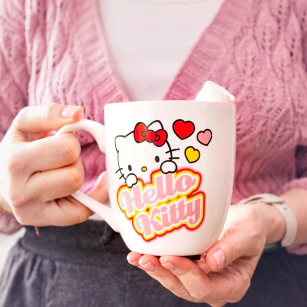 Sanrio Hello Kitty 18 oz Hearts Ceramic Mug - White - Image 6