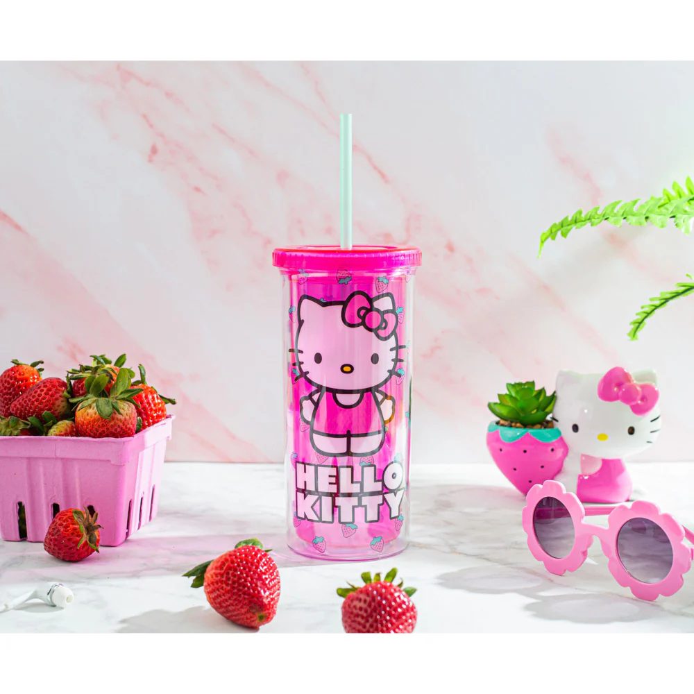 Sanrio Hello Kitty 20 oz Carnival Cup with Lid - Berry Pink - Image 3