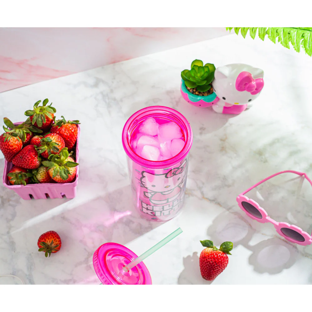 Sanrio Hello Kitty 20 oz Carnival Cup with Lid - Berry Pink - Image 4