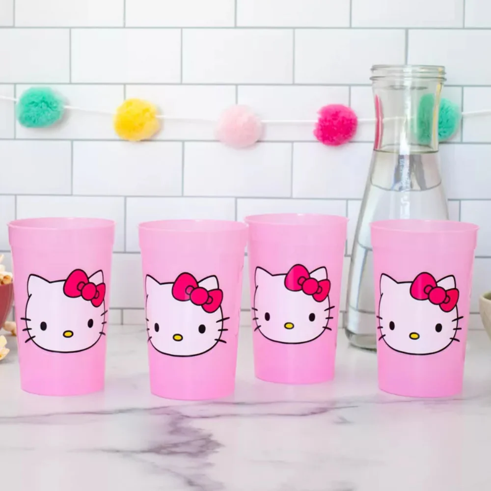 Sanrio Hello Kitty Color-Change Plastic Cup Set (4-Pieces) - Image 4