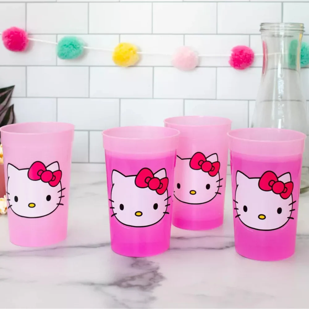 Sanrio Hello Kitty Color-Change Plastic Cup Set (4-Pieces) - Image 5