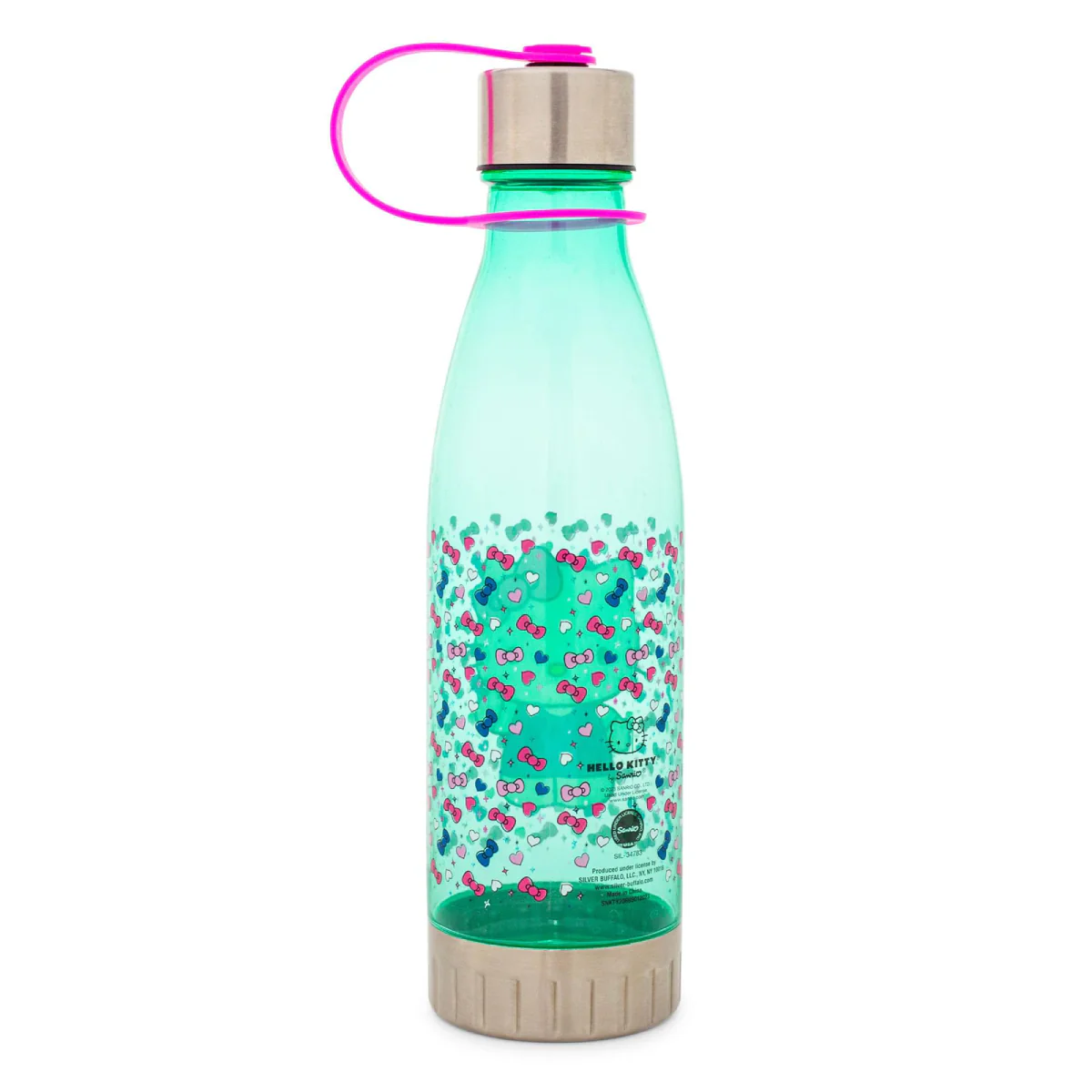 Sanrio Hello Kitty Hearts and Bows 20 oz Water Bottle with Lid - Multicolor - Image 3