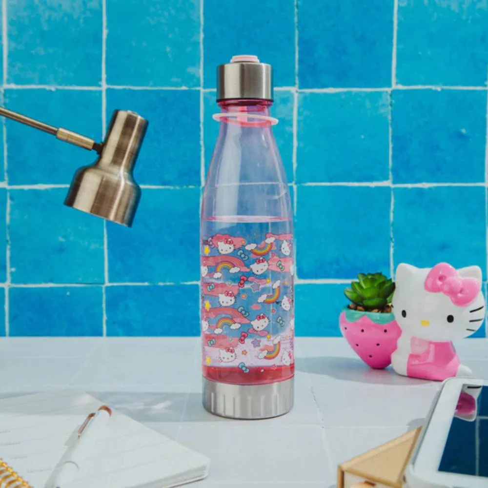 Sanrio Hello Kitty Pastel Star Toss 20 oz Print Water Bottle With Lid -  Pastel Pink - Image 4