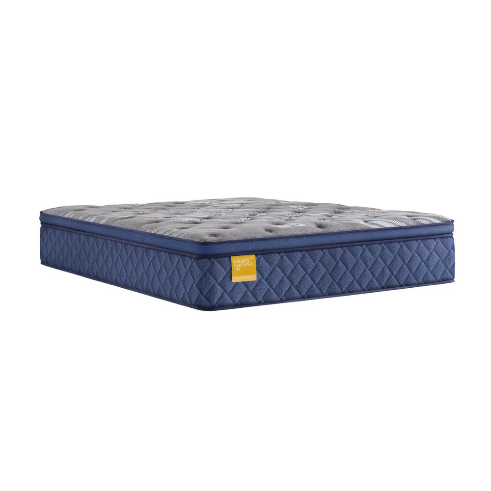 Sealy Featherton Euro Pillow Top Soft Queen - Gray/Blue - Image 2