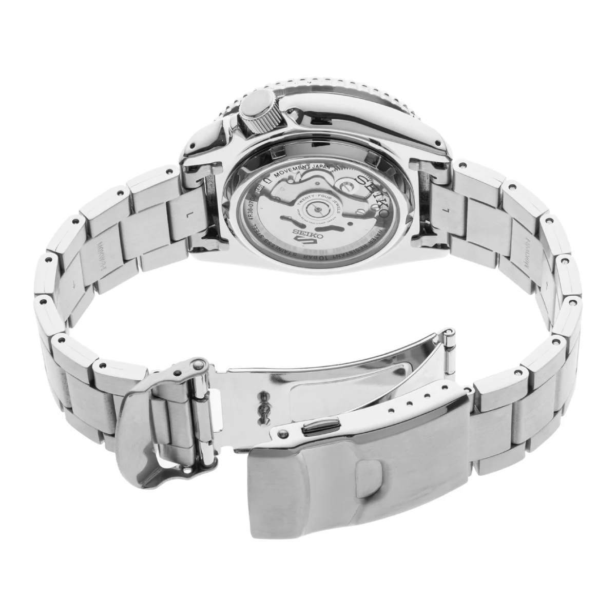 Seiko 5 Sports Men's 42.5mm Silver-Tone Bracelet Watch - Blue Dial - Image 3