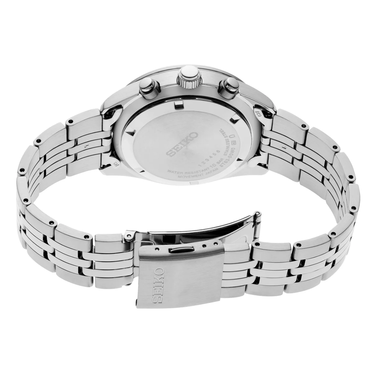Seiko Essentials Men's 41.5mm Silver-Tone Bracelet Watch - Blue Dial - Image 3