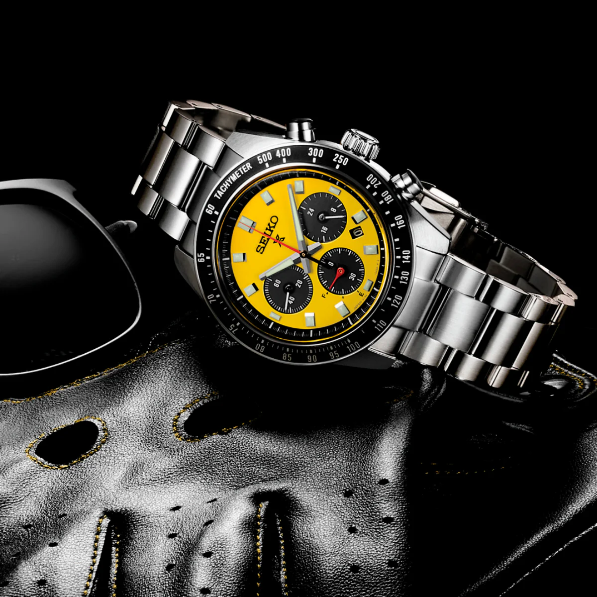 Seiko Prospex Men™ 41.4mm Silver-Tone Bracelet Watch - Yellow Dial - Image 5