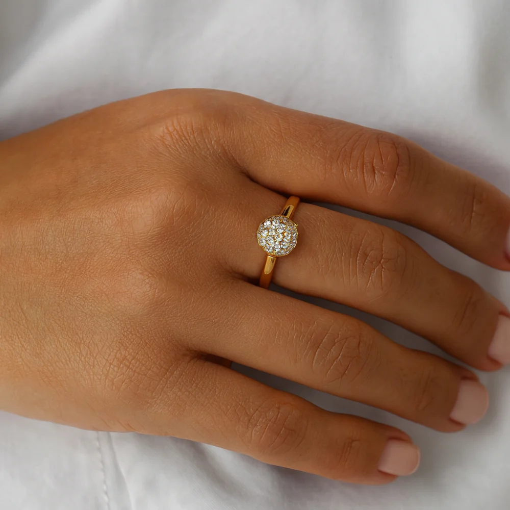 Shy Creation Kate 0.51 ct. Diamond Pave Circle Ring - Size 7 - Image 2