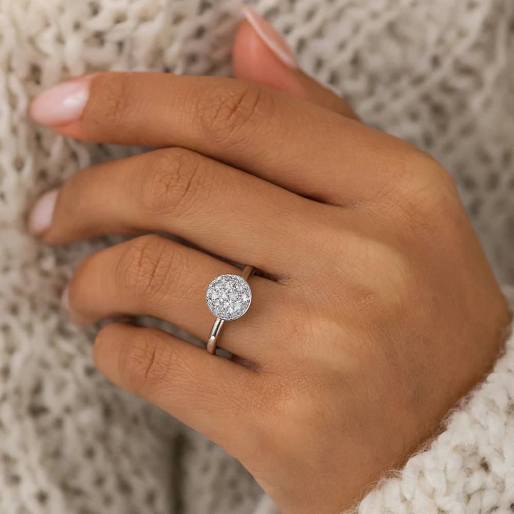 Shy Creation Kate 0.51 ct. Diamond Pave Circle Ring - Size 7 - Image 4