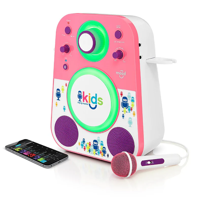 Singing Machine The Mood Kids Bluetooth Karaoke System with Microphone - Pink/Purple - Image 5