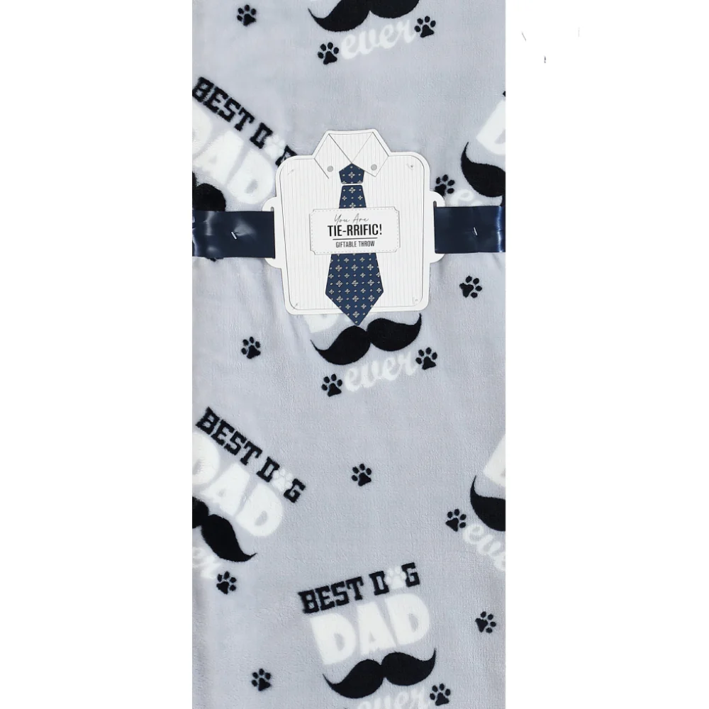 SL Home Fashions Best Dog Dad 50" x 70" Throw Blanket - Image 2