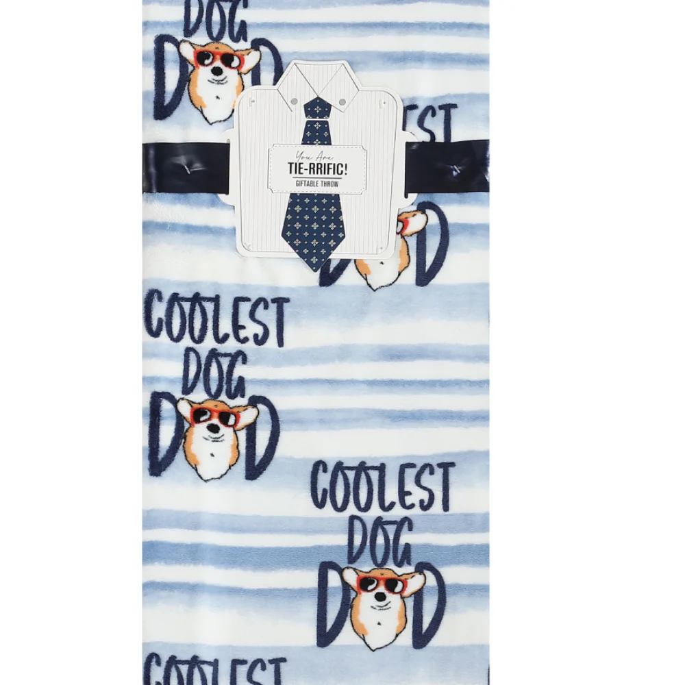 SL Home Fashions 50" x 70" Coolest Dog Dad Throw Blanket - Image 2