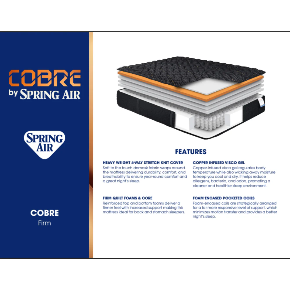 Spring Air Cobre Firm Mattress - Black - Image 15