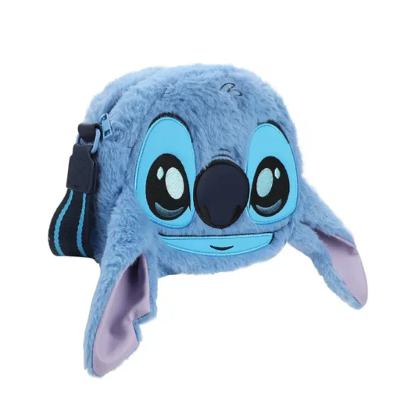 Disney Stitch Big Face Plush Crossbody Bag - Blue - Image 2