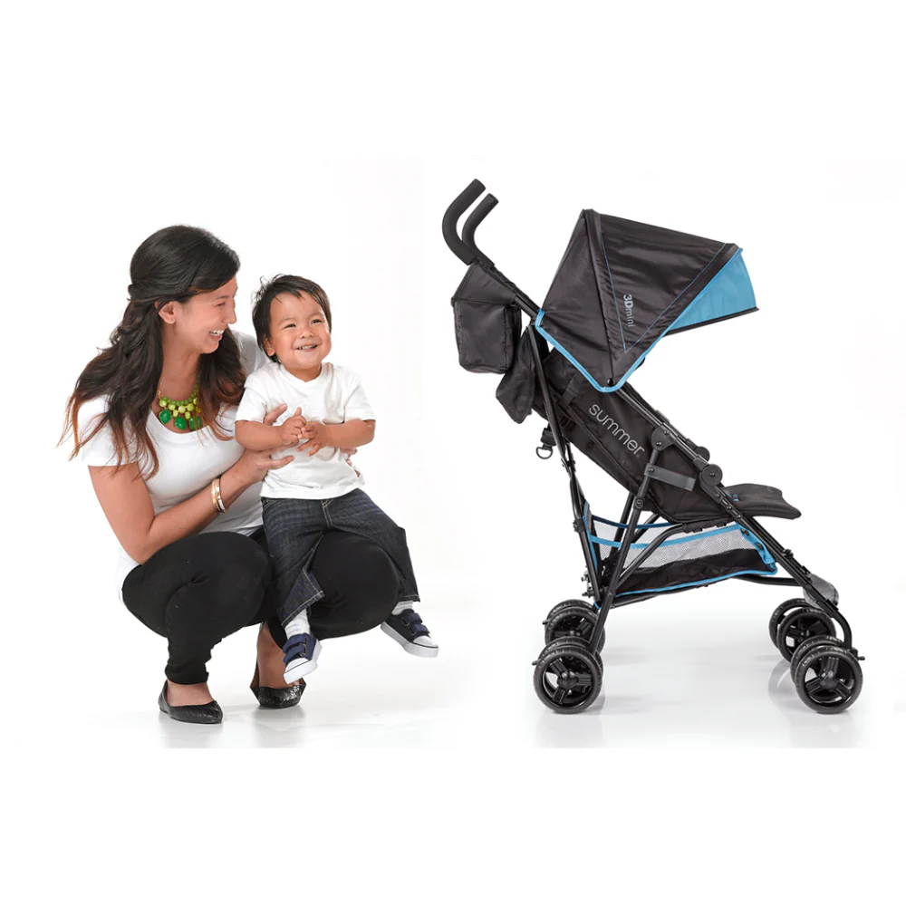 Summer Infant 3Dmini Convenience Stroller - Blue/Black - Image 6