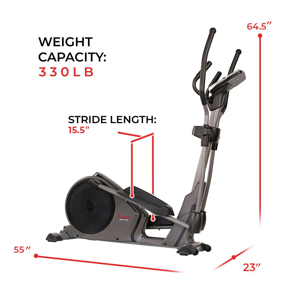 Sunny Magnetic Elliptical Cross Trainer Machine with Pulse Sensors and Device Holder - Image 2