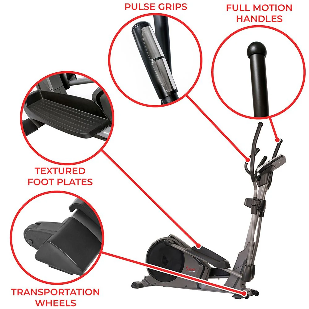 Sunny Magnetic Elliptical Cross Trainer Machine with Pulse Sensors and Device Holder - Image 4