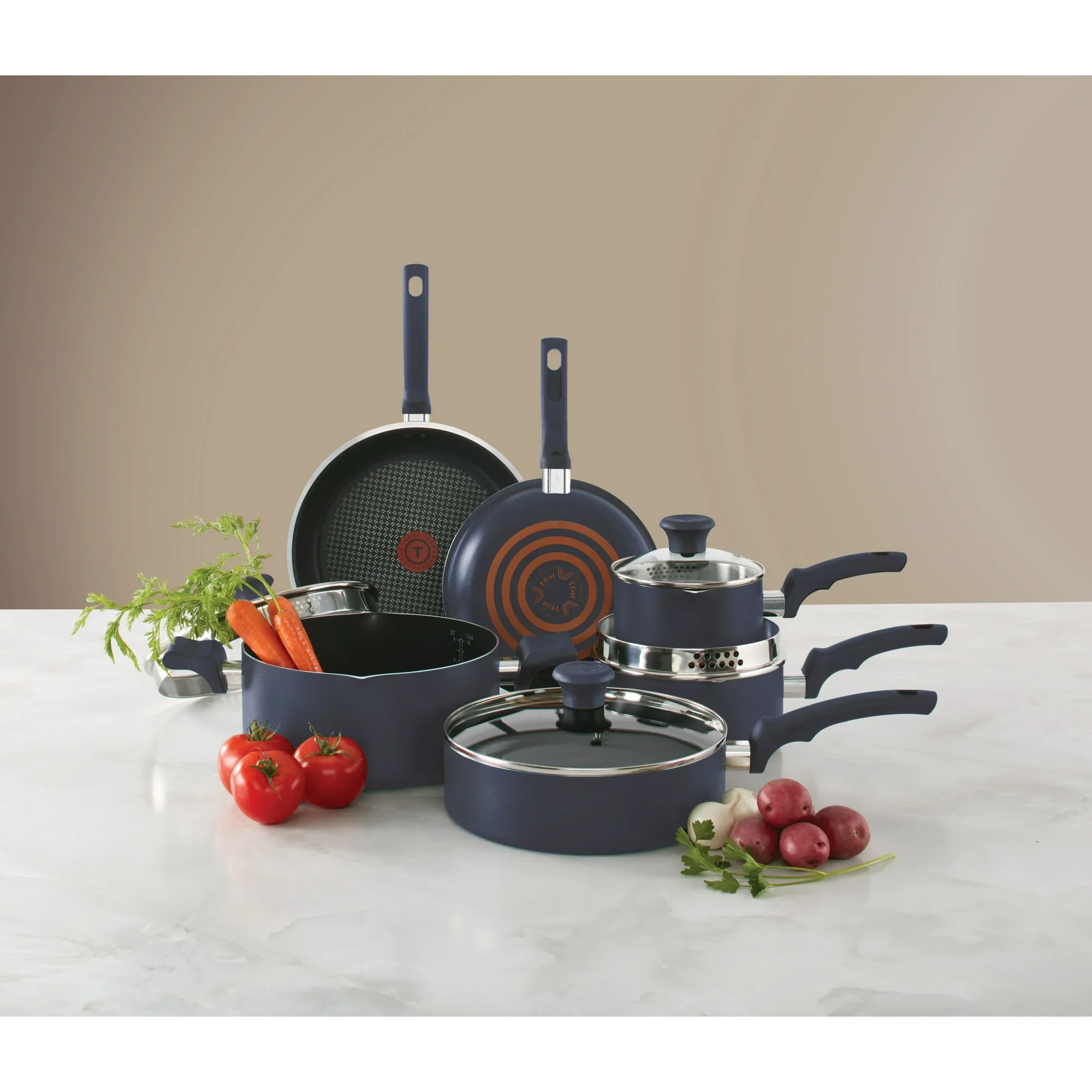 T-Fal Simply Cook Nonstick Cookware Set (14-Pieces) - Blue - Image 12