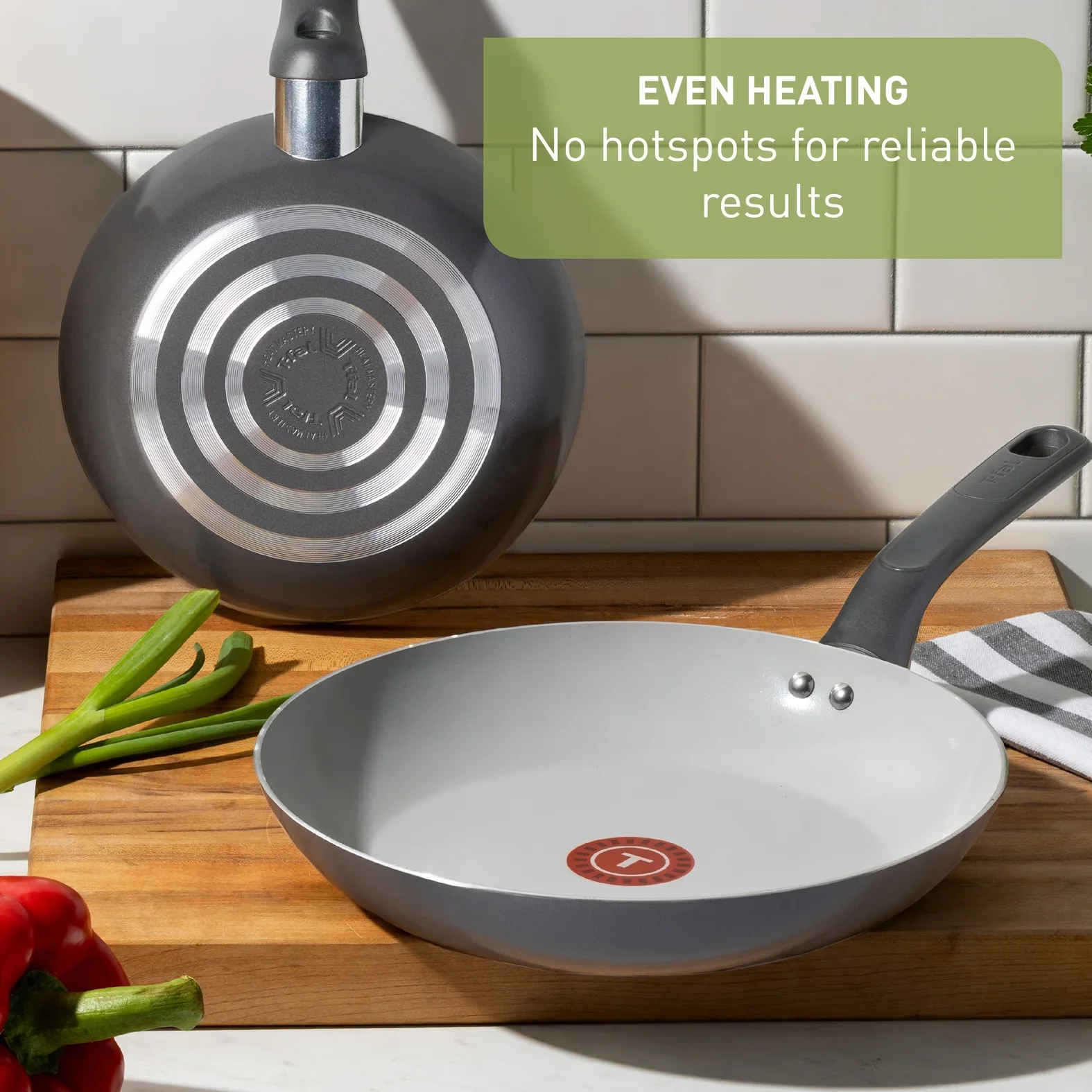 T-Fal Simply Cook Ceramic Fry Pan Set - Gray - Image 5