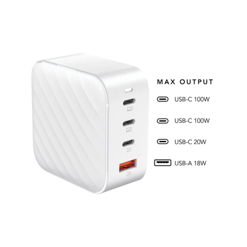 TekYa 120W GaN Multi Port Wall Charger - White - Image 3