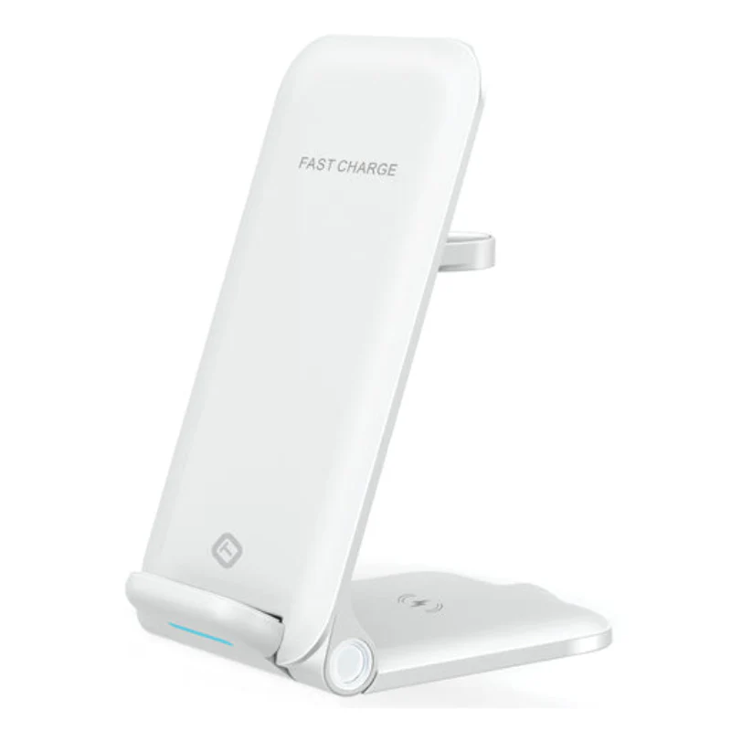 Tekya Qitek Standmax 3-in-1 Foldable 15W Wireless Charger Stand - White