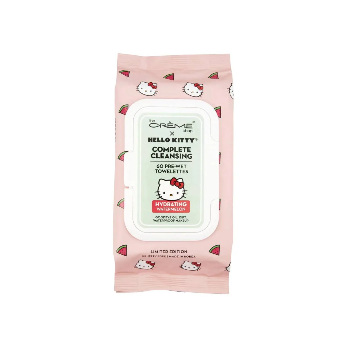 The CrÃ¨me Shop Hello Kitty 3-in-1 Complete Cleansing Towelettes (Count 60) - Watermelon