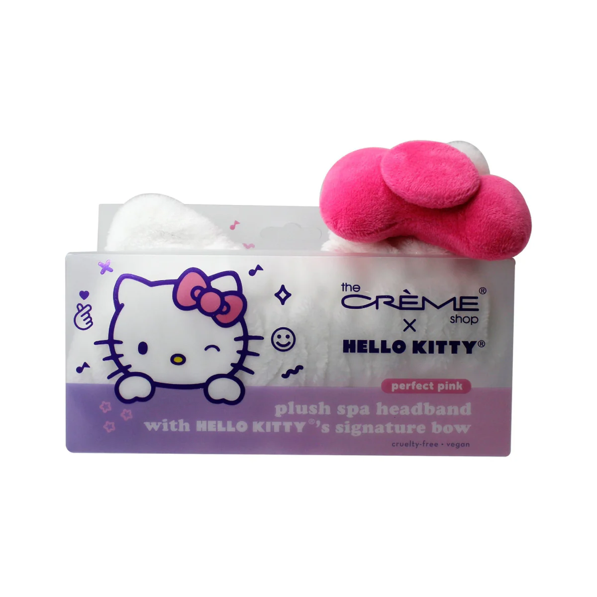 The CrÃ¨me Shop x Hello Kitty Headband with Signature Bow - White/Pink - Image 3