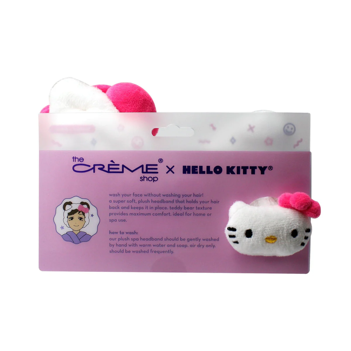 The CrÃ¨me Shop x Hello Kitty Headband with Signature Bow - White/Pink - Image 4