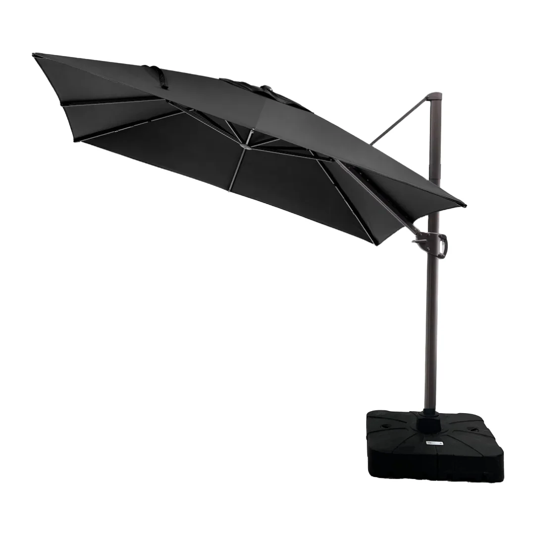 The Outdoor Institute Roma Hanging Umbrella with Base - Black - Image 4
