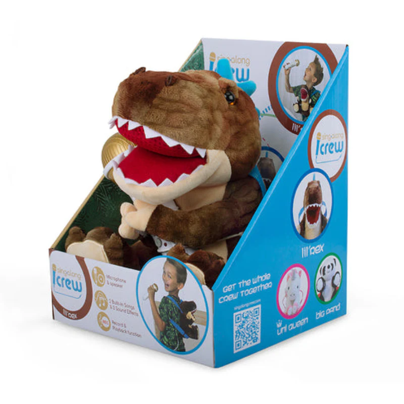 Singing Machine Sing-Along Crew Plush Toy Karaoke Backpack with Microphone - Brown - Image 4
