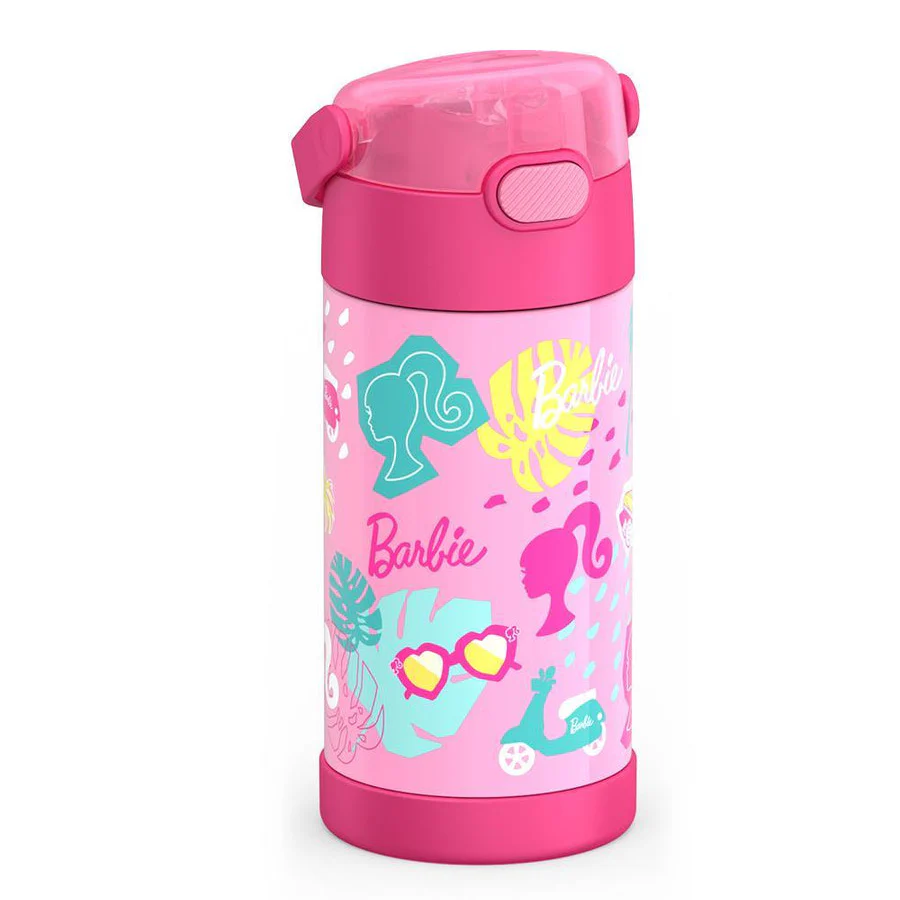 Thermos Funtainer Barbie 12 oz Water Bottle with Straw - Pink - Image 3