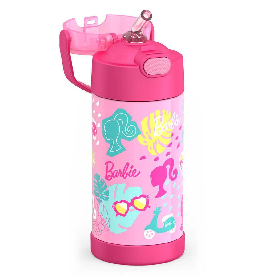 Thermos Funtainer Barbie 12 oz Water Bottle with Straw - Pink - Image 4