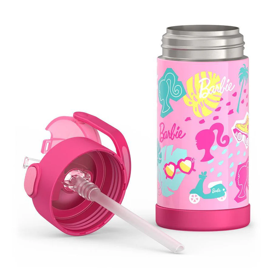 Thermos Funtainer Barbie 12 oz Water Bottle with Straw - Pink - Image 5