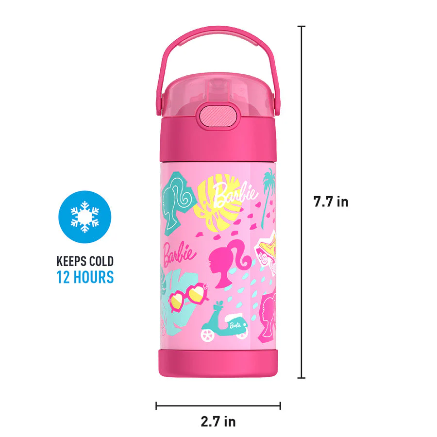 Thermos Funtainer Barbie 12 oz Water Bottle with Straw - Pink - Image 6