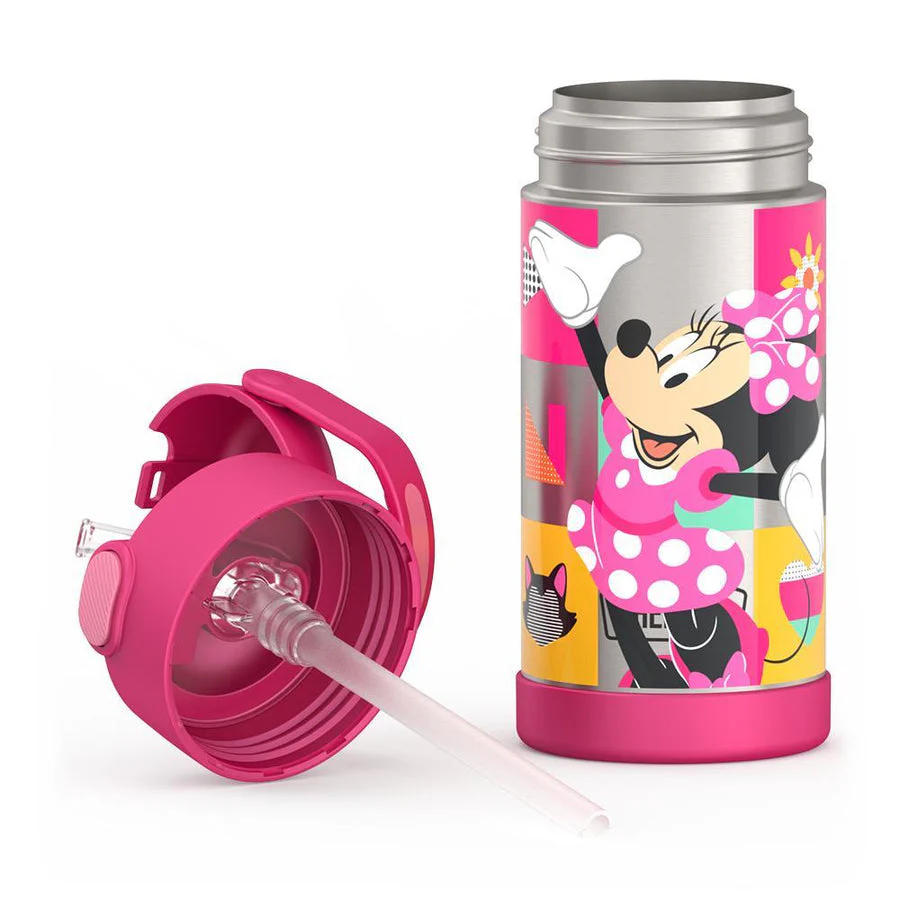 Thermos Funtainer Minnie Mouse Bowtique 12 oz Water Bottle with Straw - Pink - Image 5