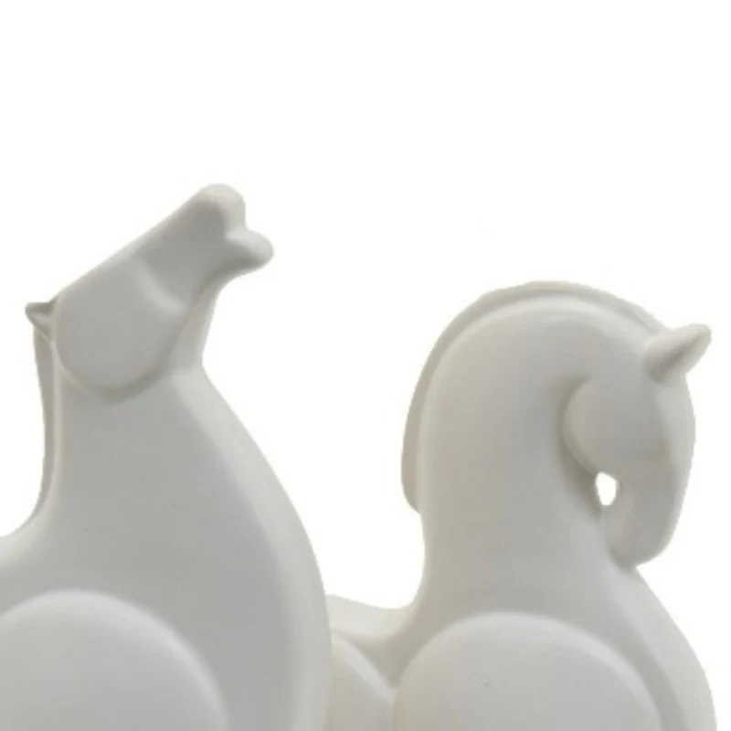 Three Hands 10" Horse Sculpture Set - White - Image 2