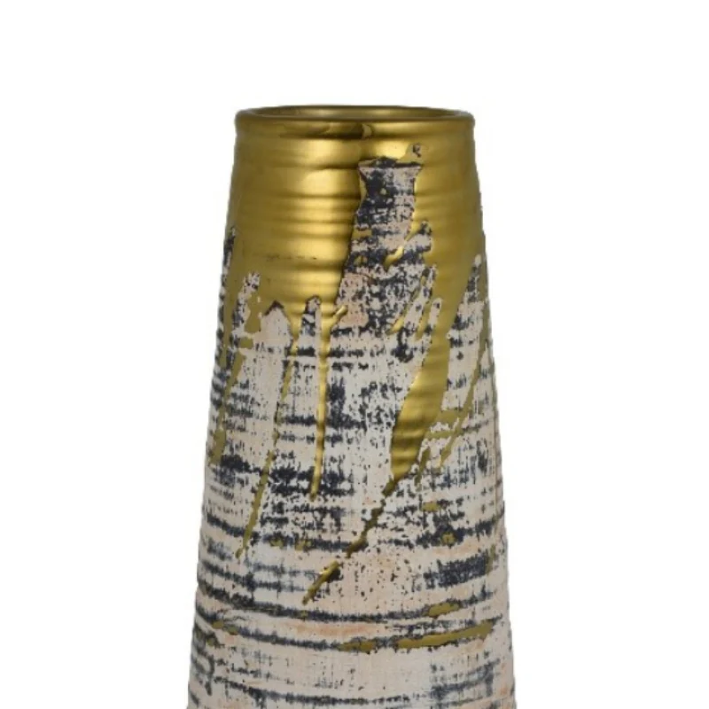 Three Hands 14.25" Tapered Cylindrical Ceramic Vase - Multicolor - Image 2