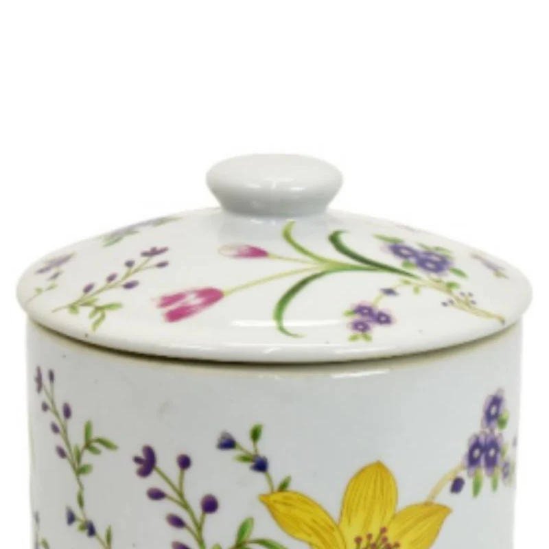 Three Hands 8.50" Cylindrical Jar with Lid - White - Image 2