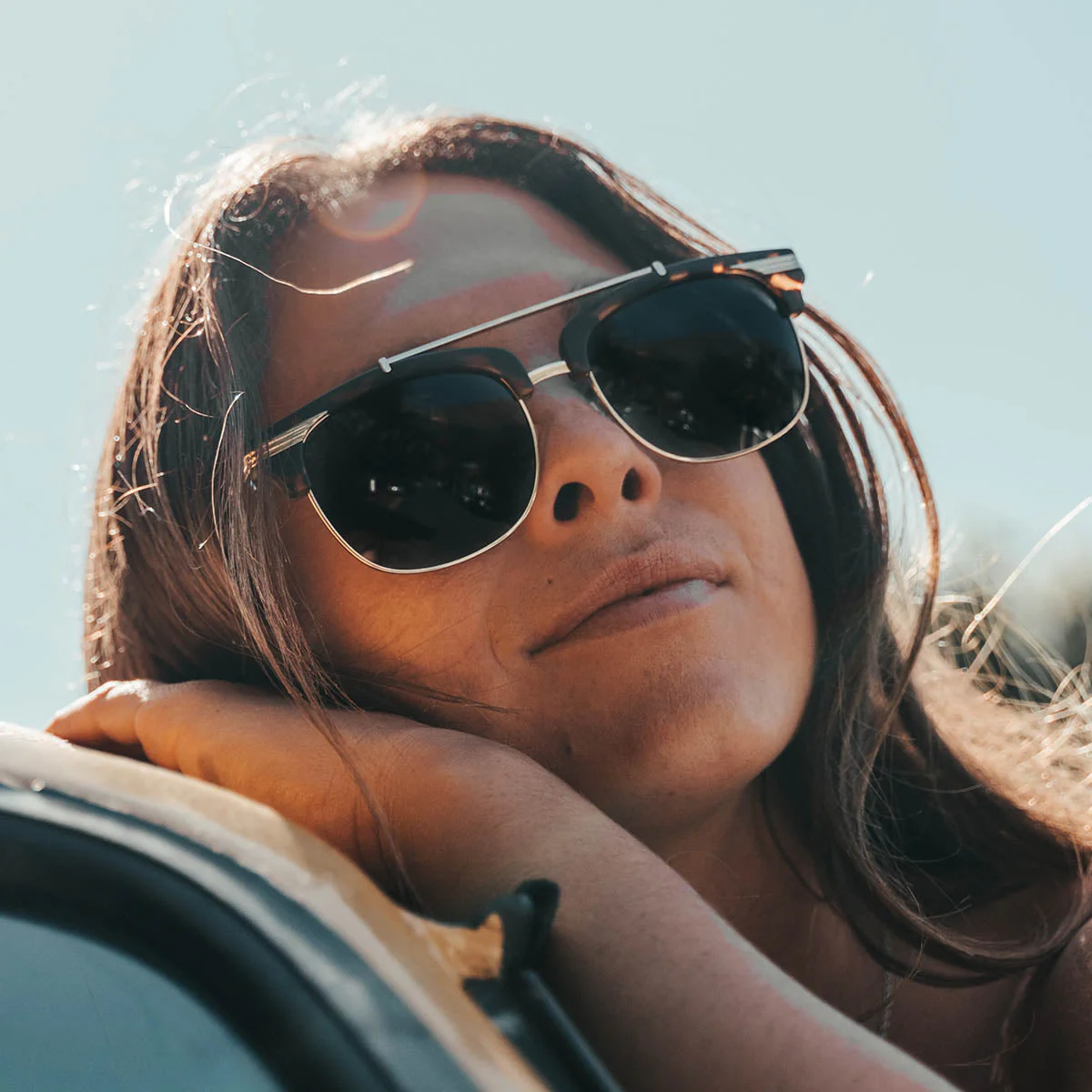Tortoise Shell Gold - Jet Black Lens Polarized - Castaway - Image 4