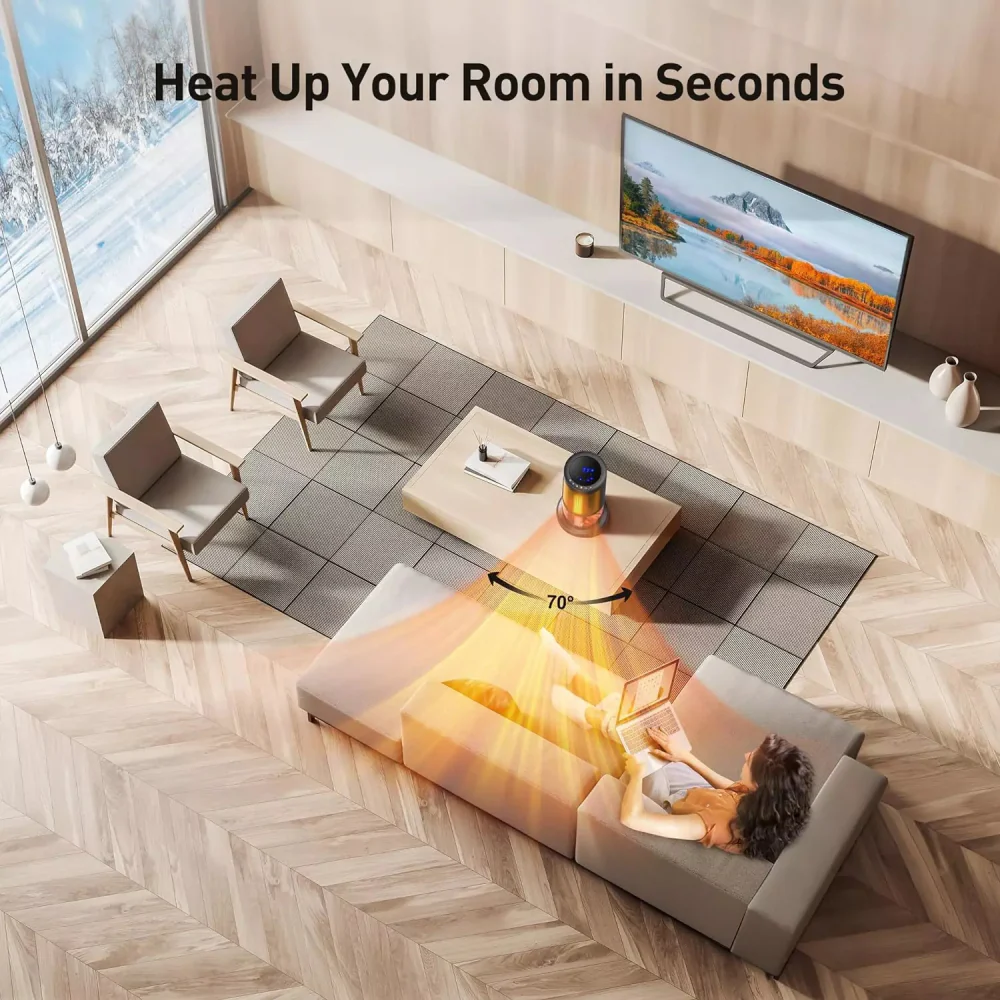 Toscana KPT-1605F 16.7" Portable Space Heater with LED Display - Black - Image 3