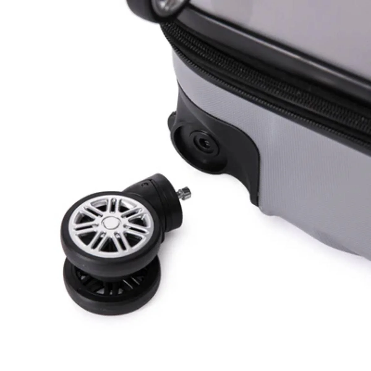 Toscano Prodigio 28" Hardside Spinner Wheel Luggage Suitcase - Titanium Silver - Image 6