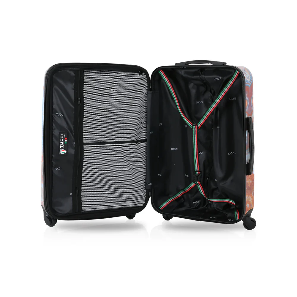 Tucci Italy 20" Printed Fashion Travel Suitcase - Turkish Marble - Image 3