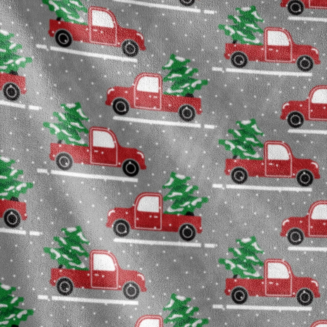 Ultra Soft Oversized Plush Holiday Throw Blanket - Christmas Tree/Truck - Image 2