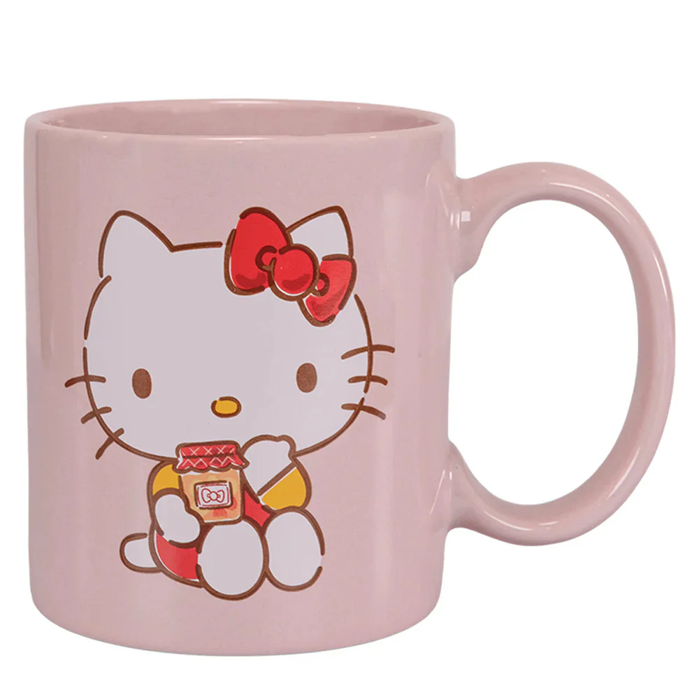 Uncanny Brands CM3KITHK1 Hello Kitty Single Cup Coffee Maker Gift Set with 2 Mugs - Peach - Image 4