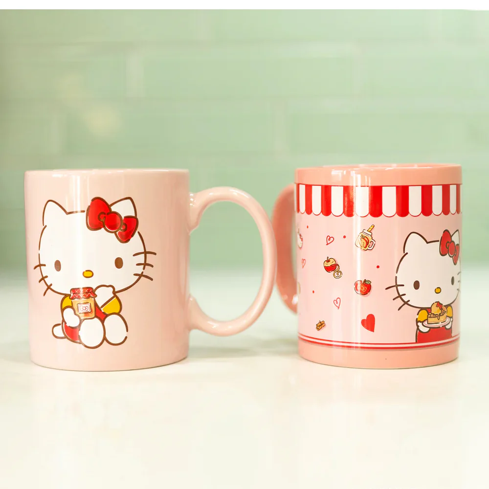 Uncanny Brands CM3KITHK1 Hello Kitty Single Cup Coffee Maker Gift Set with 2 Mugs - Peach - Image 6