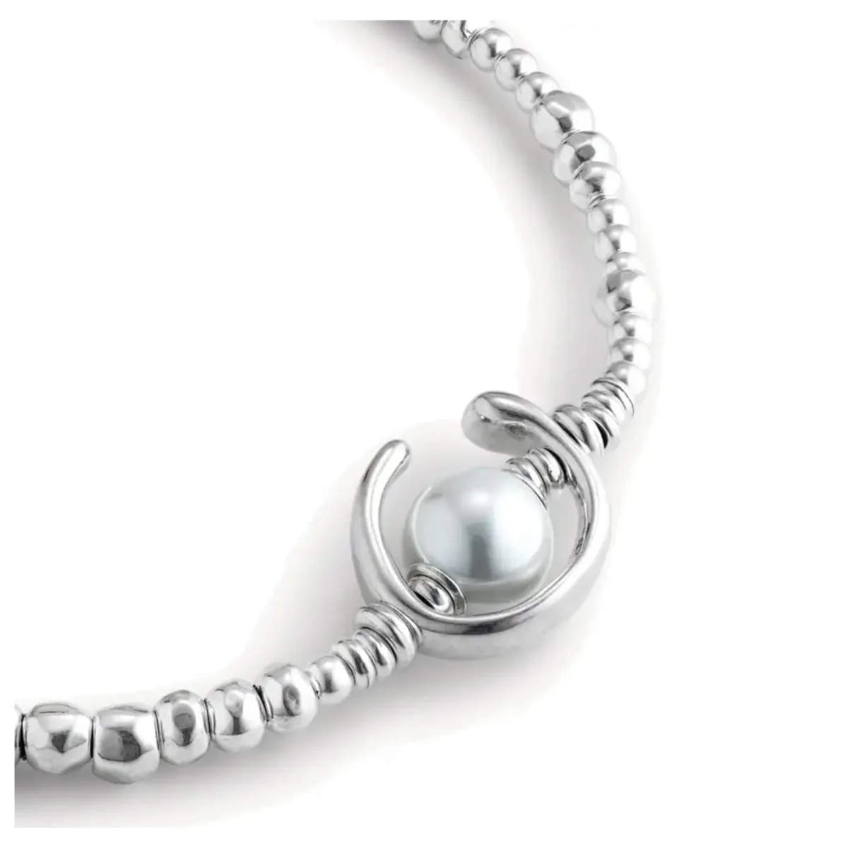 UNOde50 Another Round, Oh Oh Oh...! Women's White Pearl Shell Necklace in Sterling Silver-Plating over Metal - Image 3