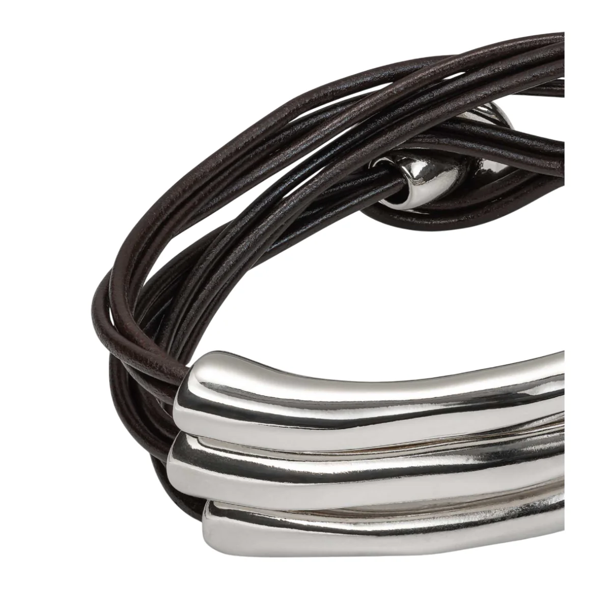 UNOde50 Not To Be Women's Three Strand Leather Bracelet in Metal - Image 3
