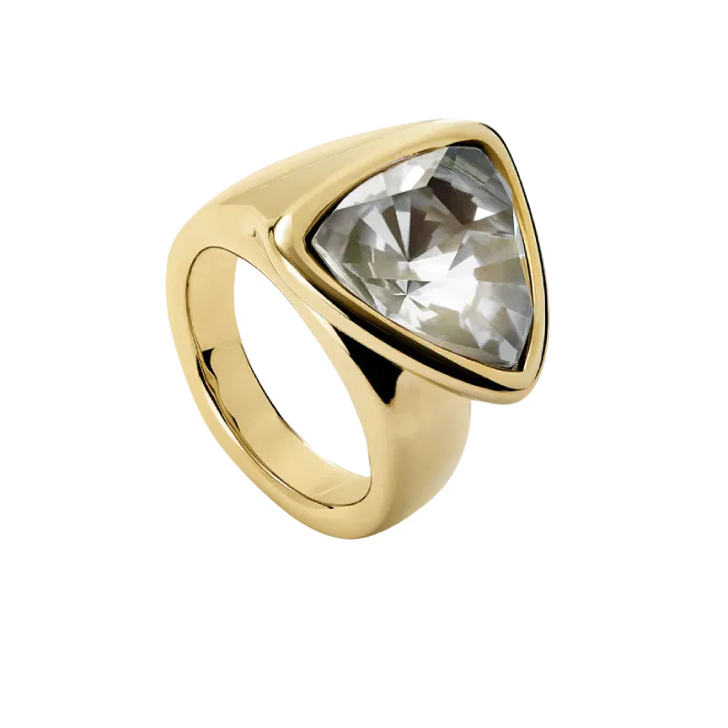 UNOde50 Ser Camaleonica Women's Crystal Ring in 18K Gold-Plating over Metal