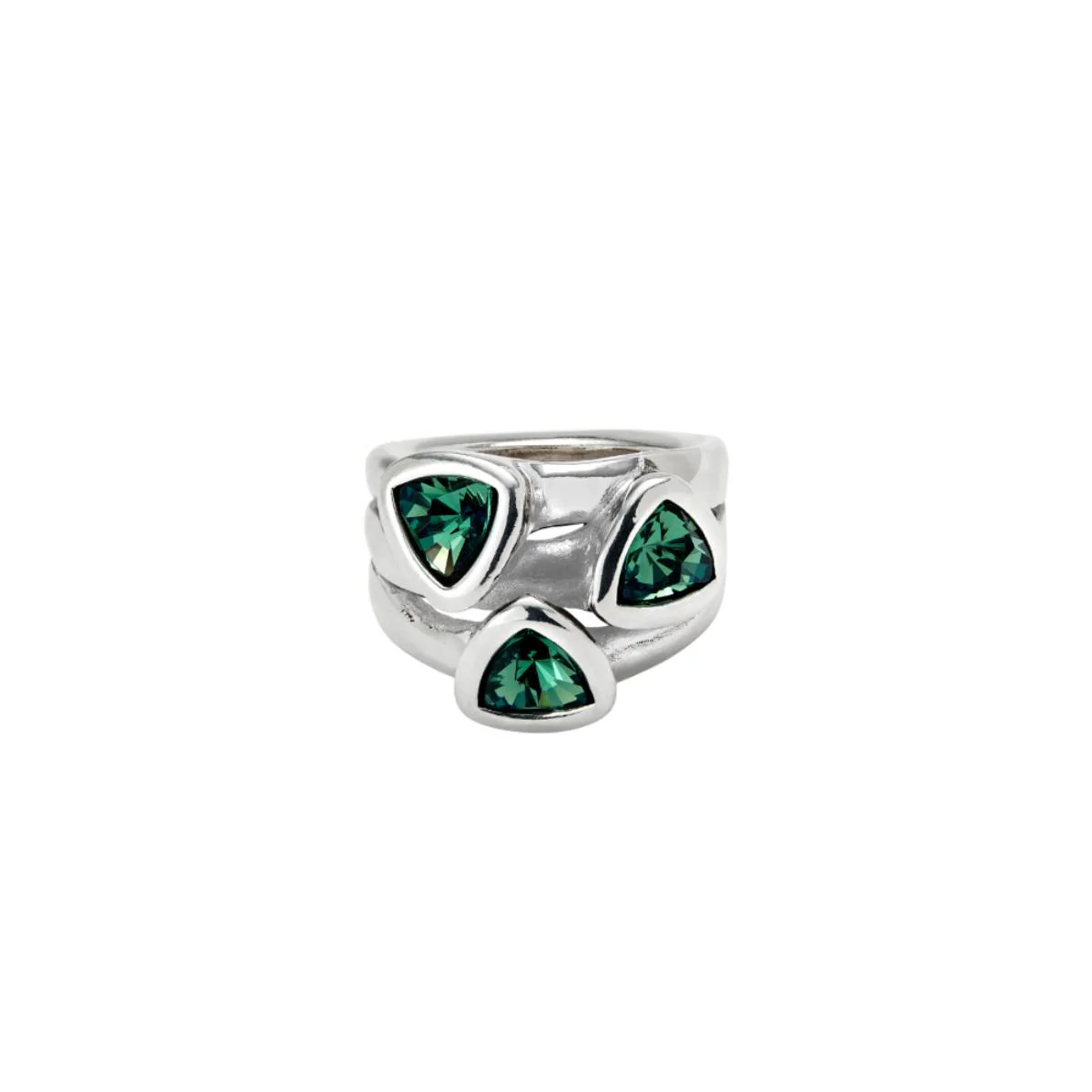 UNOde50 Ser Camaleonica Women's Three Green Crystals Ring in Sterling Silver-Plating over Metal - Image 7