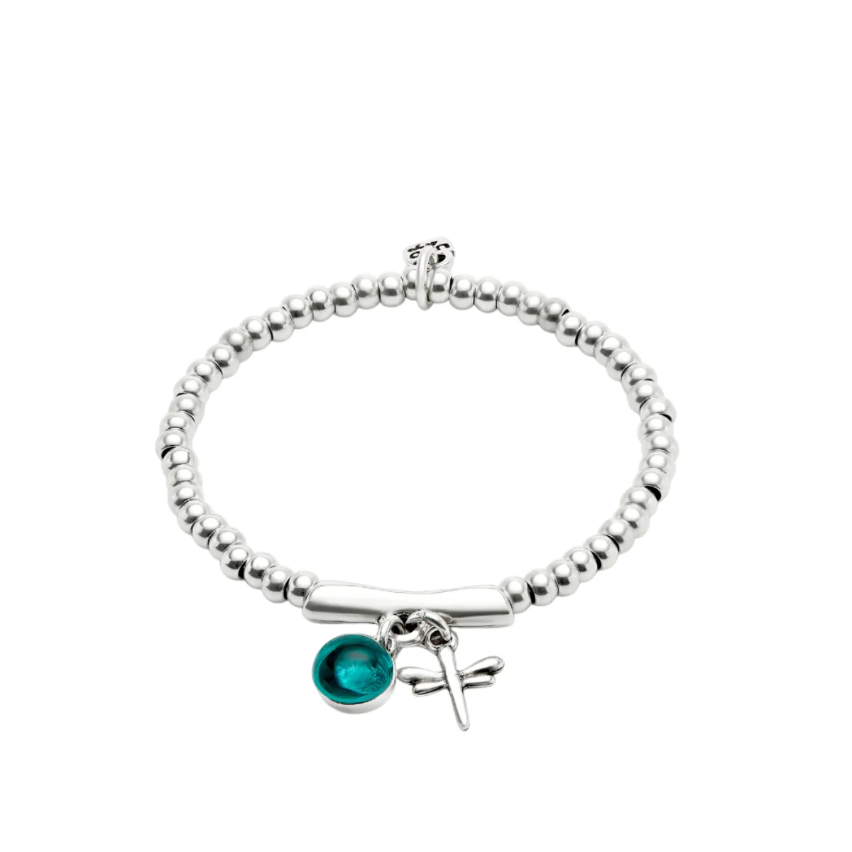 UNOde50 Ser Fascinante Women's Green Murano Glass Beads Bracelet with Dragonfly in Sterling Silver-Plating over Metal Alloy - Image 2